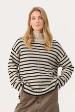 Load image into Gallery viewer, Part Two Lilye striped roll neck sweater French Oak Stripe
