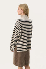 Load image into Gallery viewer, Part Two Lilye striped roll neck sweater French Oak Stripe
