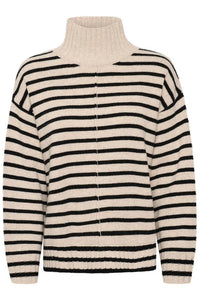 Part Two Lilye striped roll neck sweater French Oak Stripe