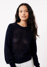 Load image into Gallery viewer, FRNCH Yona openwork knit jumper Bleu Marine
