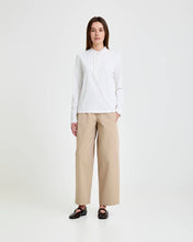 Load image into Gallery viewer, Yerse Woven Frill detail jersey shirt White
