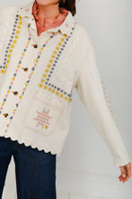 Load image into Gallery viewer, Bonté Genevieve ric rac and emboidered detail jacket Ecru
