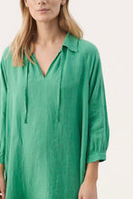 Load image into Gallery viewer, Part Two Erona linen dress Green Spruce
