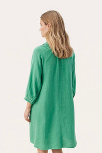 Part Two Erona linen dress Green Spruce