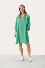 Load image into Gallery viewer, Part Two Erona linen dress Green Spruce
