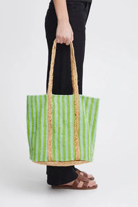 Ichi Brommie striped basket Green