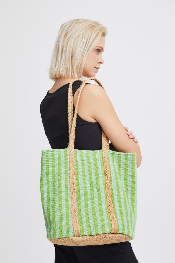 Ichi Brommie striped basket Green