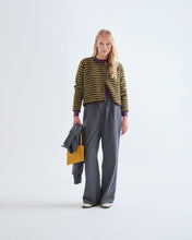 Load image into Gallery viewer, Compañia Fantastica Striped cardigan chocolate Olive
