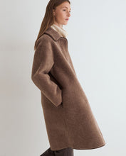 Load image into Gallery viewer, Yerse Shearling effect coat zip coat Porcini
