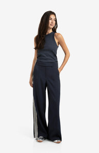 YAYA High waist rousers with side stripes Inkwell Blue