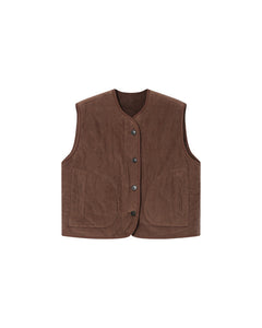 Grace & Mila Seth reversible corduroy waistcoat Chociolate