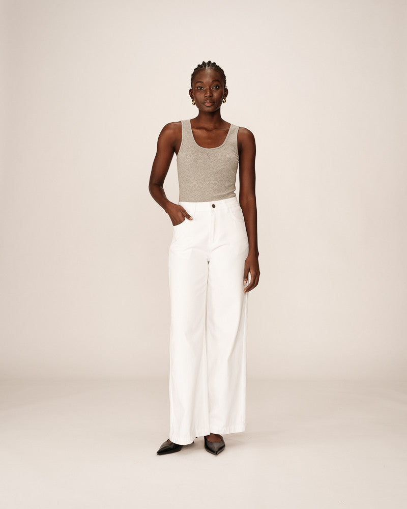 Grace & Mila James cotton flared jeans White