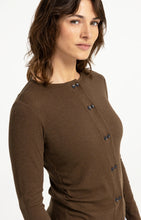 Load image into Gallery viewer, YAYA  jersey cardigan with double button closure Teak Brown Melange
