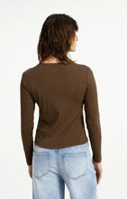 Load image into Gallery viewer, YAYA  jersey cardigan with double button closure Teak Brown Melange
