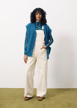 Load image into Gallery viewer, FRNCH Magaly button and patch pocket knit waistcoat Petrol Blue
