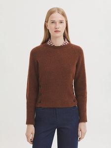 Nice Things Button detail short jumper Intense Camel