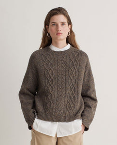 Yerse Cable merino nep yarn jumper Plumo