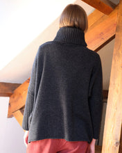 Load image into Gallery viewer, Bibico Adela merino lambswool rollneck jumper Charcoal
