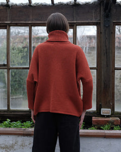 Bibico Adela merino lambswool roll neck jumper Ember