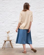 Load image into Gallery viewer, Bibico Elsie patch pocket midi skirt Denim Stripe
