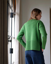 Load image into Gallery viewer, Bibico Elle boxy Aran knit merino wool jumper Watercress
