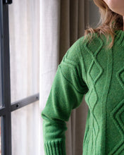 Load image into Gallery viewer, Bibico Elle boxy Aran knit merino wool jumper Watercress
