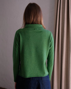 Bibico Aria roll neck merino lambswool knit Watercress