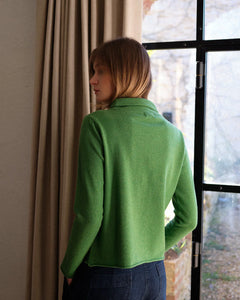 Bibico Aria roll neck merino lambswool knit Watercress