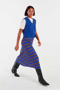 Compañia Fantastica Cable knit vest True Blue