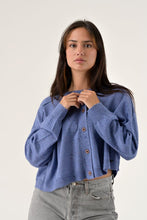 Load image into Gallery viewer, Orfeo Maelie speckled boxy knit cardigan Denim - CW CW 
