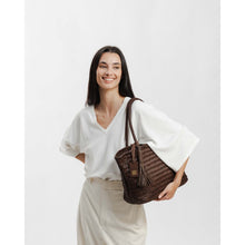 Load image into Gallery viewer, Biba Perkins PER1L woven leather shoulder bag Dark Brown
