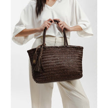Load image into Gallery viewer, Biba Perkins PER1L woven leather shoulder bag Dark Brown
