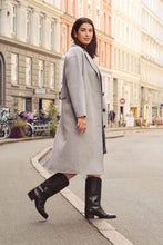 Load image into Gallery viewer, Part Two Lorelai wool blend long line coat Light Grey Malange
