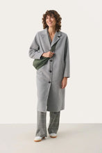 Load image into Gallery viewer, Part Two Lorelai wool blend long line coat Light Grey Malange
