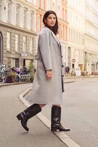 Part Two Lorelai wool blend long line coat Light Grey Malange