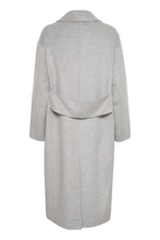 Load image into Gallery viewer, Part Two Lorelai wool blend long line coat Light Grey Malange
