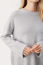 Load image into Gallery viewer, Part Two Charlene relaxed Wool Cashmere blend knit Light Grey Melange
