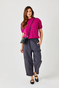 SUZY D Orazia gaberdine barrel legs Grey