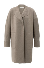 Load image into Gallery viewer, YAYA Coatigan with patch pockets Brown Melange
