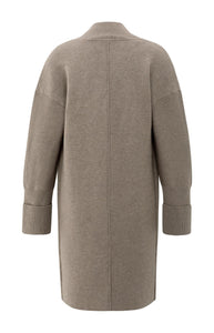 YAYA Coatigan with patch pockets Brown Melange