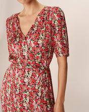 Load image into Gallery viewer, Grace &amp; Mila Perline floral satin wrap dress Rouge
