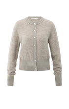 Load image into Gallery viewer, YAYA Double rib detail cardigan Brownish Grey
