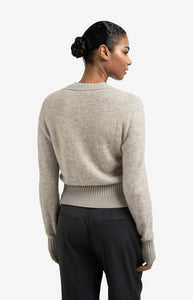 YAYA Double rib detail cardigan Brownish Grey