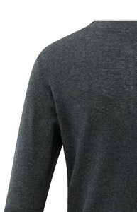 YAYA Suedine trim neckline trim top Anthracite Melange