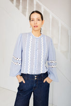 Load image into Gallery viewer, Bonté Manon Ric Rac trim shirt Chalk Blue
