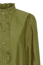 Load image into Gallery viewer, Ichi Karlani ruffle detail shirt Mayfly
