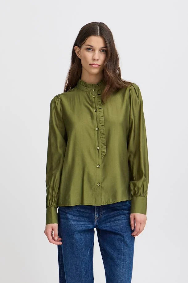 Ichi Karlani ruffle detail shirt Mayfly