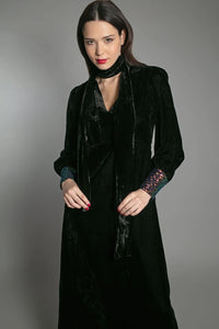 Nooki Maeve velvet dress with sequin cuffs Black