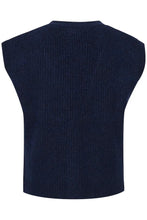 Load image into Gallery viewer, Ichi Povoke knitted waistcoat Medieval Blue
