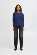 Load image into Gallery viewer, Ichi Sella boat neck knit Medieval Blue
